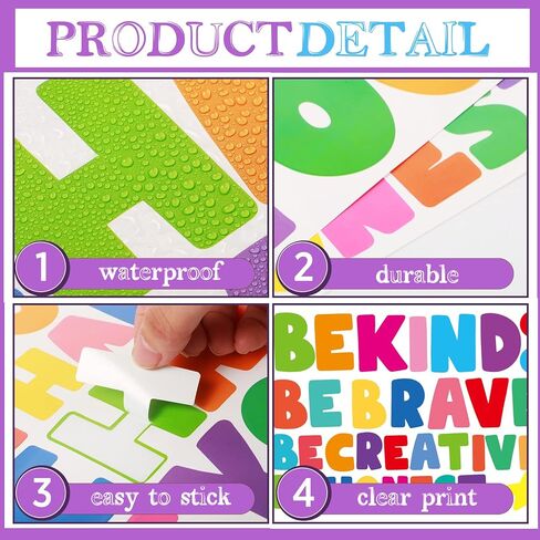 332 قطعة بولكا دوت الجدار ملصق قوس قزح ملون ملهم دائرة جدار صائق عبارات تحفيزية ملصق رسالة ملصق كن شاكرًا، كن شجاعًا لصفوف الصف الحضانة اللعب المدرسة in Kuwait