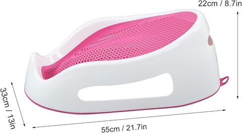 دعم حوض استحمام الطفل، دعم حمام الطفل TPE سيليكون ناعم مريح وآمن وخفيف الوزن وسريع الجفاف لحديثي الولادة (وردي) in Kuwait