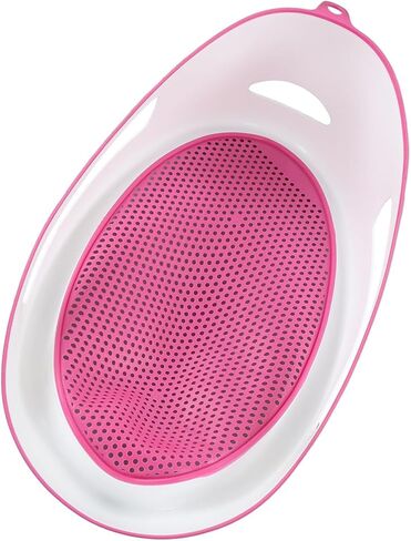 دعم حوض استحمام الطفل، دعم حمام الطفل TPE سيليكون ناعم مريح وآمن وخفيف الوزن وسريع الجفاف لحديثي الولادة (وردي) in Kuwait