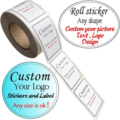 500PCS Custom Text Business Roll Sticker Personalized Design Water Bottle Label Gift Box Birthday Wedding Party First Holy Communion Baptism Stickers (Transparent PVC, 2.5" Round) in Kuwait
