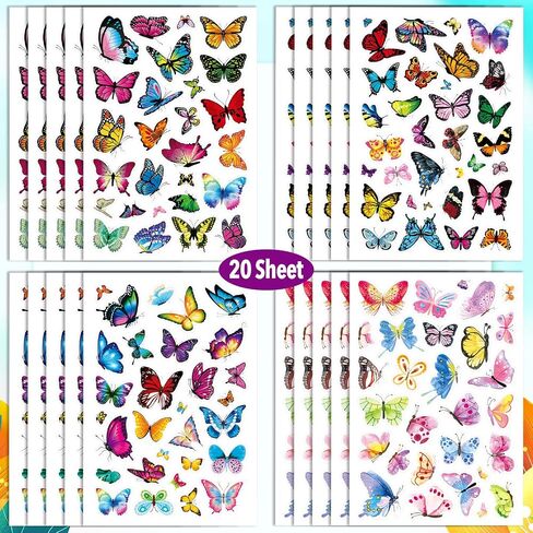 Butterfly Stickers Summer Spring Insects Fairy Butterfly Sticker 595 Counts Party Gifts Goodie Bags Decor School Reward Birthday Party Favors Water Bottle Sticker Laptop Invitation Decor in Kuwait