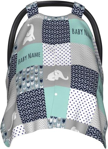 Personalized Hunting and Deer Baby Car Seat Canopy for Babies with Name, Custom Baby Car Seat Covers for Boys and Girls, Opening Minky Nursing Breastfeeding Cover Infant Carseat Canopies for Newborn in Kuwait