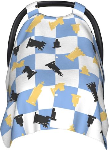 Baby Car Seat Cover for Babies Breathable Carseat Canopy for Newborn Nursing Scarf with Peekaboo Opening - Classical Music Symbols Violin Pink in Saudi Arabia