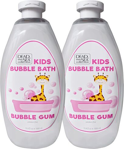 مجموعة البحر الميت لحمام الفقاعات للأطفال برائحة الفانيليا الحلوة - حمام فقاعات التنظيف والترطيب للأطفال - مع معادن البحر الميت الطبيعية - عبوة مكونة من زجاجتين كبيرتين (كل منهما 33.8 أونصة سائلة) in Kuwait