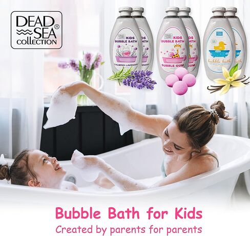 مجموعة البحر الميت لحمام الفقاعات للأطفال برائحة الفانيليا الحلوة - حمام فقاعات التنظيف والترطيب للأطفال - مع معادن البحر الميت الطبيعية - عبوة مكونة من زجاجتين كبيرتين (كل منهما 33.8 أونصة سائلة) in Kuwait