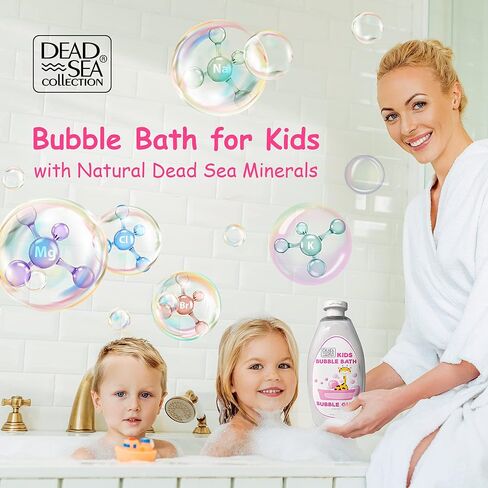 مجموعة البحر الميت لحمام الفقاعات للأطفال برائحة الفانيليا الحلوة - حمام فقاعات التنظيف والترطيب للأطفال - مع معادن البحر الميت الطبيعية - عبوة مكونة من زجاجتين كبيرتين (كل منهما 33.8 أونصة سائلة) in Kuwait