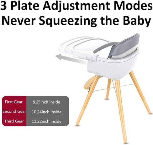 Foho Baby High Chair, Perfect 3 in 1 Convertible Wooden High Chair with Cushion, Removable Tray, and Adjustable Legs for Baby & Toddler (Beige) in Kuwait