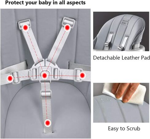 Foho Baby High Chair, Perfect 3 in 1 Convertible Wooden High Chair with Cushion, Removable Tray, and Adjustable Legs for Baby & Toddler (Beige) in Kuwait