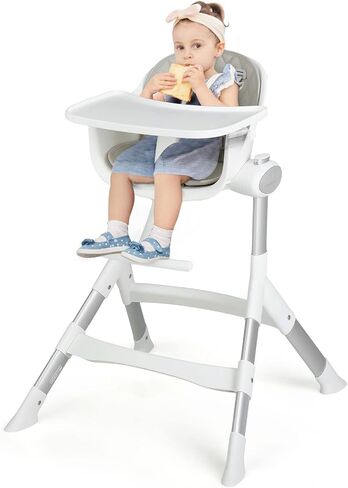 BABY JOY High Chair for Babies & Toddlers, Adjustable Convertible Baby Highchair w/ 5 Heights, Removable Dishwasher Safe Tray, Footrest, 5-Point Safety Harness & Waterproof Seat Cushion, 6-36 Months in Saudi Arabia