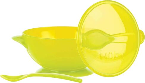 Nuby Suction Bowl with Spoon and Lid, Blue in Saudi Arabia