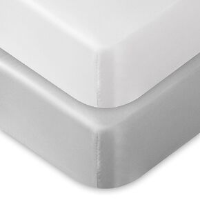 ملاءة سرير من الساتان الناعم من Yeeeasy تحمي شعر الطفل مقاس 81.28 سم × 40.64 سم × 10.16 سم، مرتبة وأغطية وسائد للفتيات، عبوتان، باللون الوردي والأرجواني الخزامى in Kuwait