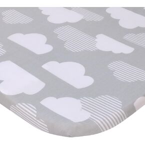 Skip Hop Cozy-Up 2-in-1 Bedside Sleeper Pink and White Clouds 100% Cotton Fitted Bassinet Sheet