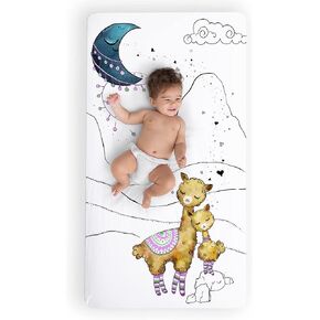 JumpOff Jo - Fitted Crib Sheet, Super Soft Breathable 100% Cotton Baby Crib Sheet for Standard Crib Mattresses and Toddler Beds, 28 in. x 52 in. - Blue Dinosaur in Kuwait