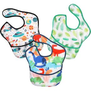 PandaEar 3 Pack Super Light Weight Baby Bib, Waterproof, Washable, Stain Oil and Odor Resistant 12-48 Months in Kuwait