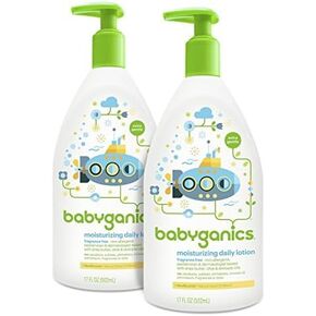 Babyganics Moisturizing Daily Lotion, Fragrance Free, 17oz Pump Bottle (Pack of 2) in Kuwait