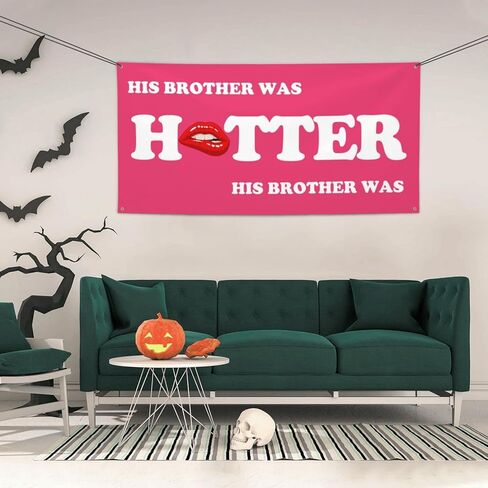 2x4 Ft Ft His Brother Was Hotter Flag Pink Blue Funny Meme Flag Sign For College Dorm Room Decorations Girl Teens Room Party Decoration With 4 Metal Eyelets in Kuwait