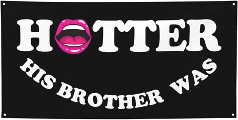 3x6 Ft Ft His Brother Was Hotter Flag Pink Blue Funny Meme Flag Sign For College Dorm Room Decorations Girl Teens Room Party Decoration With 4 Metal Eyelets in Kuwait