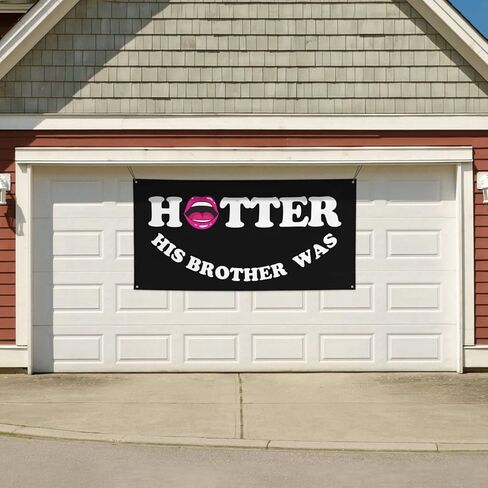 3x6 Ft Ft His Brother Was Hotter Flag Pink Blue Funny Meme Flag Sign For College Dorm Room Decorations Girl Teens Room Party Decoration With 4 Metal Eyelets in Kuwait