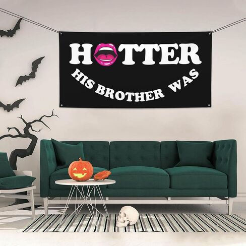3x6 Ft Ft His Brother Was Hotter Flag Pink Blue Funny Meme Flag Sign For College Dorm Room Decorations Girl Teens Room Party Decoration With 4 Metal Eyelets in Kuwait