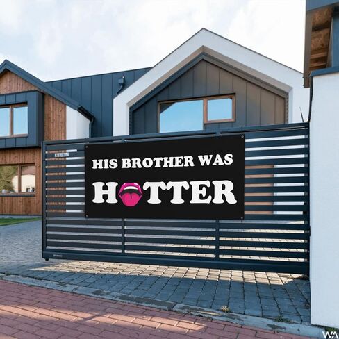 4x6 Ft Ft His Brother Was Hotter Flag Pink Blue Funny Meme Flag Sign For College Dorm Room Decorations Girl Teens Room Party Decoration With 4 Metal Eyelets in Kuwait