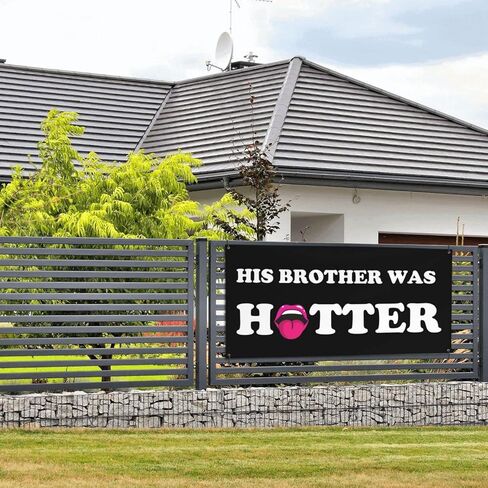 4x6 Ft Ft His Brother Was Hotter Flag Pink Blue Funny Meme Flag Sign For College Dorm Room Decorations Girl Teens Room Party Decoration With 4 Metal Eyelets in Kuwait
