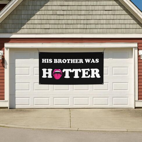 4x6 Ft Ft His Brother Was Hotter Flag Pink Blue Funny Meme Flag Sign For College Dorm Room Decorations Girl Teens Room Party Decoration With 4 Metal Eyelets in Kuwait