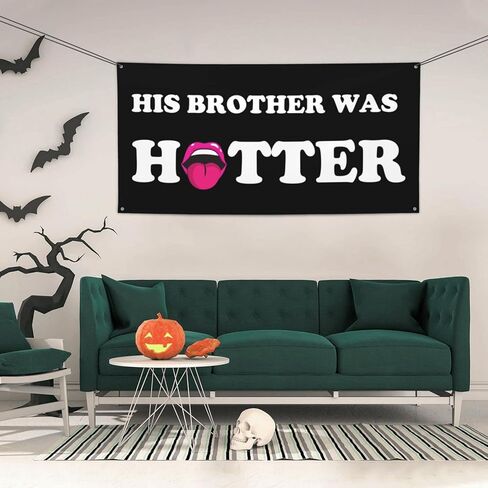 4x6 Ft Ft His Brother Was Hotter Flag Pink Blue Funny Meme Flag Sign For College Dorm Room Decorations Girl Teens Room Party Decoration With 4 Metal Eyelets in Kuwait