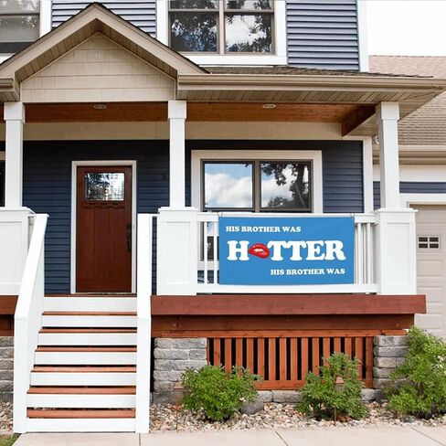 3x6 Ft Ft His Brother Was Hotter Flag Pink Blue Funny Meme Flag Sign For College Dorm Room Decorations Girl Teens Room Party Decoration With 4 Metal Eyelets in Kuwait