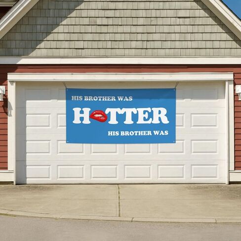 3x6 Ft Ft His Brother Was Hotter Flag Pink Blue Funny Meme Flag Sign For College Dorm Room Decorations Girl Teens Room Party Decoration With 4 Metal Eyelets in Kuwait