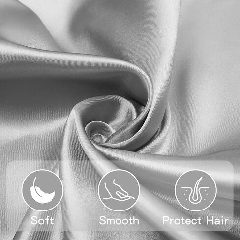 ملاءة سرير من الساتان الناعم من Yeeeasy تحمي شعر الطفل مقاس 81.28 سم × 40.64 سم × 10.16 سم، مرتبة وأغطية وسائد للفتيات، عبوتان، باللون الوردي والأرجواني الخزامى in Kuwait