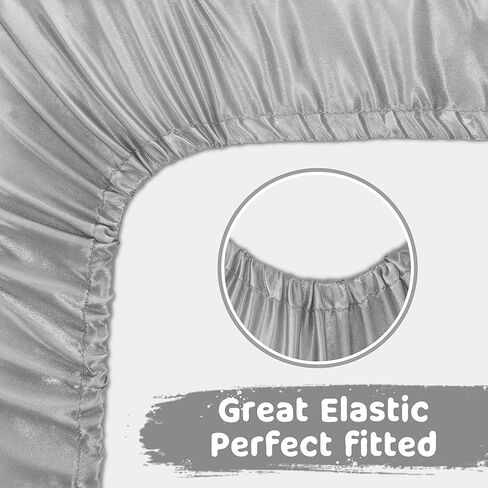 ملاءة سرير من الساتان الناعم من Yeeeasy تحمي شعر الطفل مقاس 81.28 سم × 40.64 سم × 10.16 سم، مرتبة وأغطية وسائد للفتيات، عبوتان، باللون الوردي والأرجواني الخزامى in Kuwait