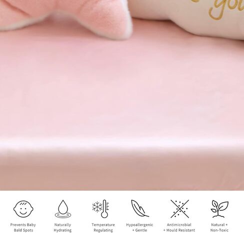 طقم ملاءات سرير للأطفال من PROMEED 22 Momme Silk مع ملاءة سرير مناسبة وغطاء وسادة حريري، طقم ملاءات سرير من قطعتين من الحرير الفاخر المعتمد من Oeko-Tex للطفل الصبي/الفتاة (أبيض، سرير أطفال) in Kuwait