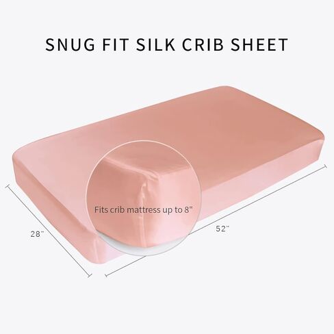 طقم ملاءات سرير للأطفال من PROMEED 22 Momme Silk مع ملاءة سرير مناسبة وغطاء وسادة حريري، طقم ملاءات سرير من قطعتين من الحرير الفاخر المعتمد من Oeko-Tex للطفل الصبي/الفتاة (أبيض، سرير أطفال) in Kuwait