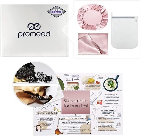 طقم ملاءات سرير للأطفال من PROMEED 22 Momme Silk مع ملاءة سرير مناسبة وغطاء وسادة حريري، طقم ملاءات سرير من قطعتين من الحرير الفاخر المعتمد من Oeko-Tex للطفل الصبي/الفتاة (أبيض، سرير أطفال) in Kuwait