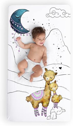JumpOff Jo - Fitted Crib Sheet, Super Soft Breathable 100% Cotton Baby Crib Sheet for Standard Crib Mattresses and Toddler Beds, 28 in. x 52 in. - Blue Dinosaur in Kuwait