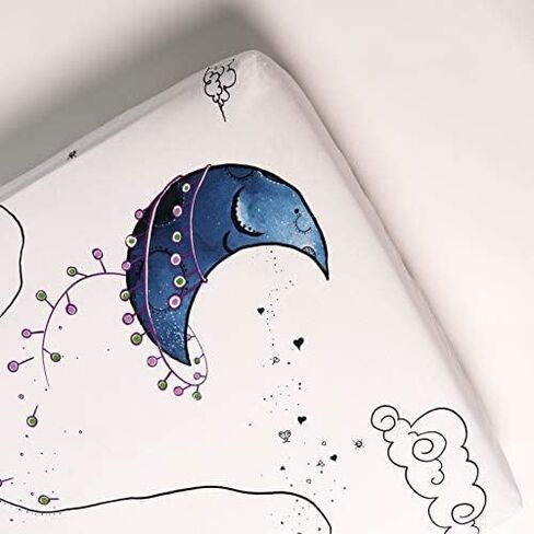 JumpOff Jo - Fitted Crib Sheet, Super Soft Breathable 100% Cotton Baby Crib Sheet for Standard Crib Mattresses and Toddler Beds, 28 in. x 52 in. - Blue Dinosaur in Kuwait