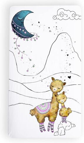 JumpOff Jo - Fitted Crib Sheet, Super Soft Breathable 100% Cotton Baby Crib Sheet for Standard Crib Mattresses and Toddler Beds, 28 in. x 52 in. - Blue Dinosaur in Kuwait