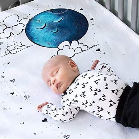 JumpOff Jo - Fitted Crib Sheet, Super Soft Breathable 100% Cotton Baby Crib Sheet for Standard Crib Mattresses and Toddler Beds, 28 in. x 52 in. - Blue Dinosaur in Kuwait