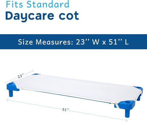 Comfyanno Cot Sheets for Daycare Standard Size - Fits 23" x 52" Cot, 10 Pack Bulk, Daycare Essentials, Soft & Comfortable Fitted Cot Cover, Preschool Kids Nap Time Sheets, Brushed Microfiber- White in Saudi Arabia