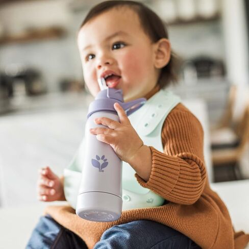Green Sprouts® Sprout Ware® Straw Bottle 10oz., 6mo+, Plant-Plastic, Platinum-Cured Silicone, Dishwasher Safe, Grows with Baby, Tested for Hormones - Grapefruit in Saudi Arabia