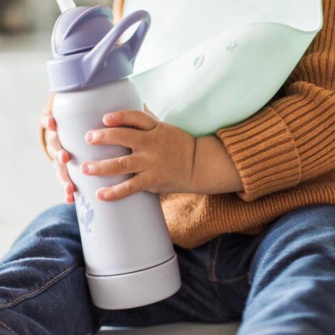 Green Sprouts® Sprout Ware® Straw Bottle 10oz., 6mo+, Plant-Plastic, Platinum-Cured Silicone, Dishwasher Safe, Grows with Baby, Tested for Hormones - Grapefruit in Saudi Arabia