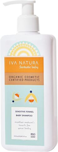 شامبو الأطفال بالشمر العضوي الحساس من IVA NATURA غني بمستخلصات البابونج | خالٍ من البارابين، غسول وشامبو للأطفال لا يسبب الحساسية | شامبو لطيف للأطفال وغسول الجسم، 11.83 أونصة سائلة in Saudi Arabia