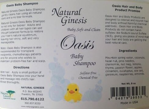 Natural Ginesis Oasis Baby Shampoo - 8 oz in Saudi Arabia