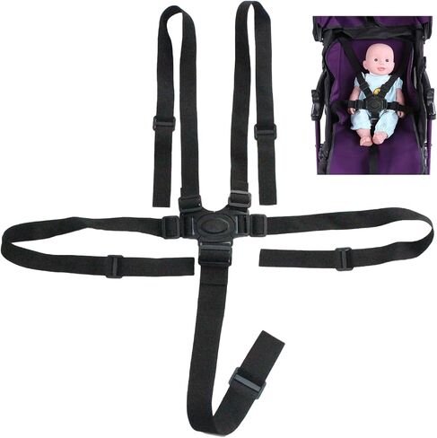 Universal 5 Point Harness Strap, Adjustable Harness Belt, Safety Harness Seat Belt for High Chair/Pushchair/Stroller, Full Protection Child Kid Harness Belt in Saudi Arabia