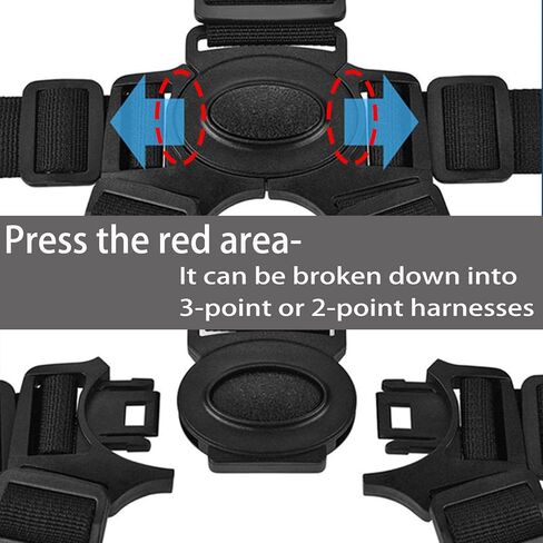 Universal 5 Point Harness Strap, Adjustable Harness Belt, Safety Harness Seat Belt for High Chair/Pushchair/Stroller, Full Protection Child Kid Harness Belt in Saudi Arabia