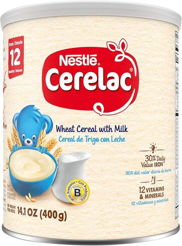 Nestle Cerelac Wheat Cereal with Milk, Made for Toddlers 12 Months, 14.1-Ounce Canister (Pack of 1) in Saudi Arabia
