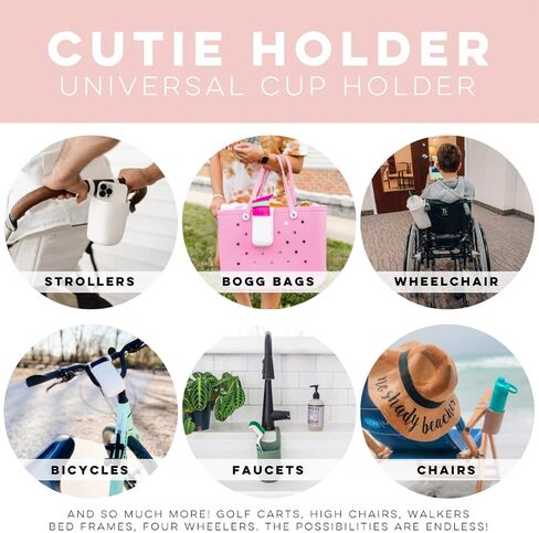 Ryan & Rose Cutie Holder Universal Stroller Cup Holder (Black (3 Pack)) in Saudi Arabia