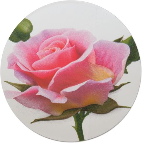 Novel Merk Pink Rose Flower Vinyl Stickers - 2" Round Individual Decals for Laptop, Water Bottle, Phone, Party Favors, & Decor - Adheres to Clean Surfaces Waterproof & Repositionable (20 Pack) in Saudi Arabia