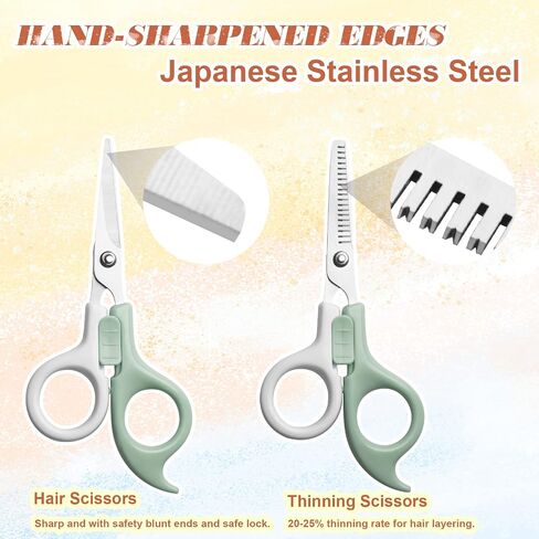 Baby Hair Scissors Kids Hair Cutting and Nail Kit Hair Cutting Manicure Pedicure Set Nail Clipper Nail File Thinning Shears for Newborn Toddler Infant with Leather Storage Bag (Pink) in Saudi Arabia