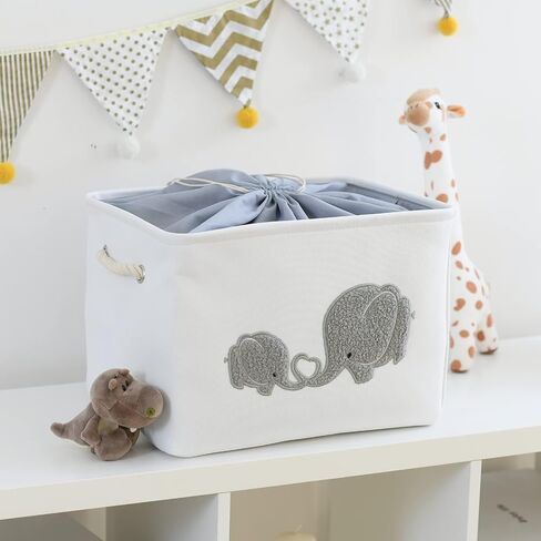 Book Basket for Kids Room, Book Storage Basket Book Organizer for Nursery Room Classroom Library Book Storage Box Collapsible Book Bins with Drawstring Closure for Cartoon Book Reading in Saudi Arabia